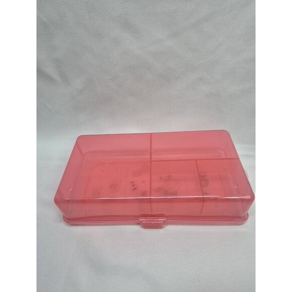 Hello Kitty Sanrio Vintage 1990s Pink Plastic Storage Case With Dividers - Picture 3 of 5